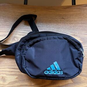 Adidas Black and Blue Belt Bag